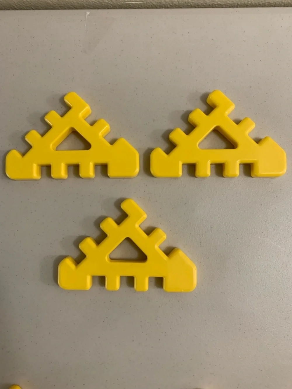 Vintage Little Tikes Wee Waffle Blocks Triangle Roof Pieces Lot of 8 Yellow